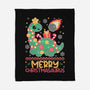 Merry Christmasaurus-None-Fleece-Blanket-NemiMakeit