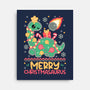 Merry Christmasaurus-None-Stretched-Canvas-NemiMakeit