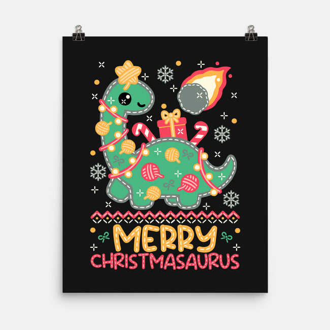 Merry Christmasaurus-None-Matte-Poster-NemiMakeit