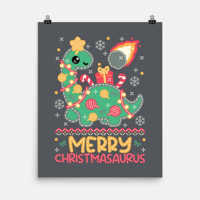 Merry Christmasaurus-None-Matte-Poster-NemiMakeit