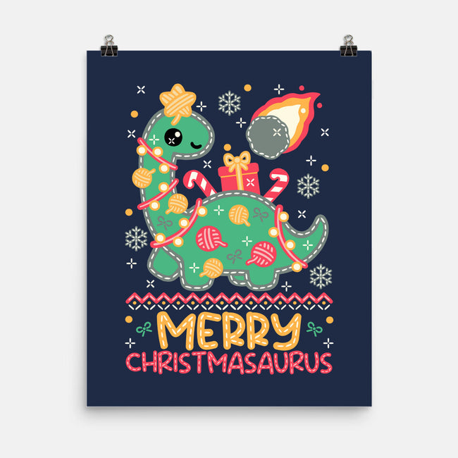 Merry Christmasaurus-None-Matte-Poster-NemiMakeit