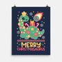 Merry Christmasaurus-None-Matte-Poster-NemiMakeit