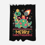Merry Christmasaurus-None-Polyester-Shower Curtain-NemiMakeit