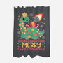 Merry Christmasaurus-None-Polyester-Shower Curtain-NemiMakeit