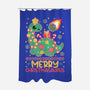 Merry Christmasaurus-None-Polyester-Shower Curtain-NemiMakeit