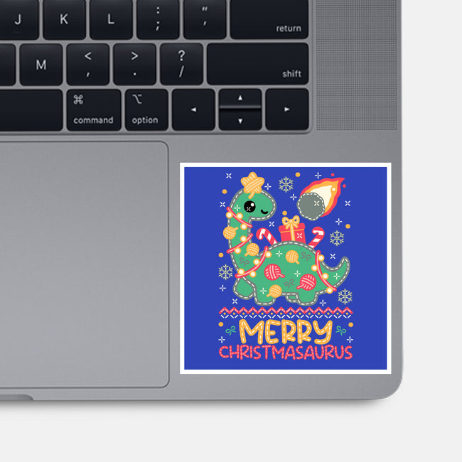 Merry Christmasaurus-None-Glossy-Sticker-NemiMakeit