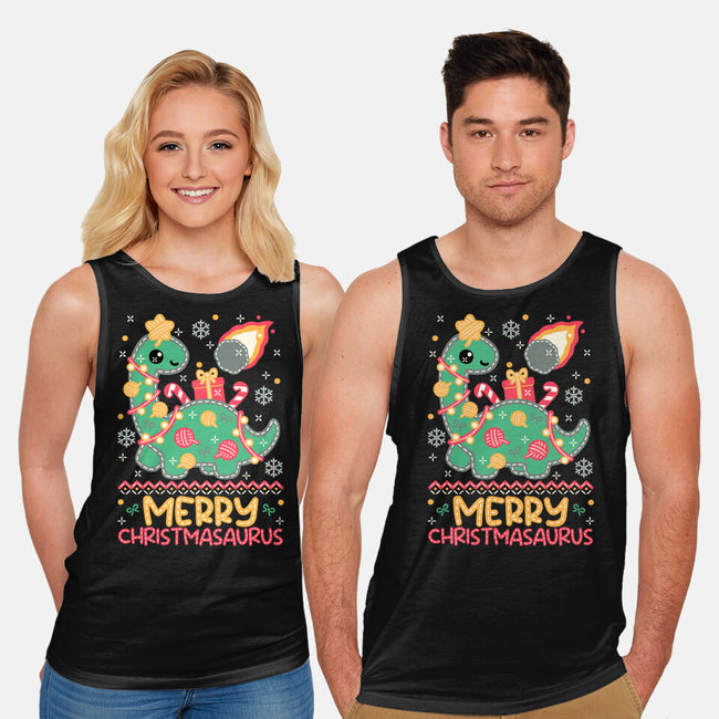Merry Christmasaurus-Unisex-Basic-Tank-NemiMakeit