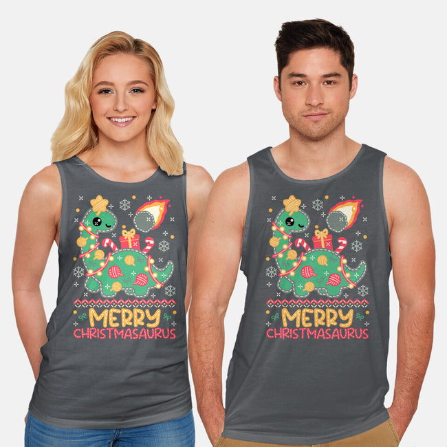 Merry Christmasaurus-Unisex-Basic-Tank-NemiMakeit