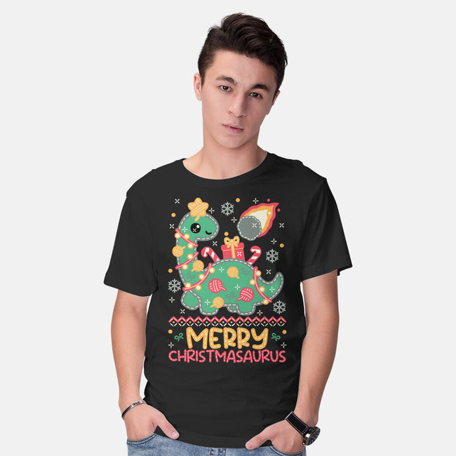 Merry Christmasaurus-Mens-Basic-Tee-NemiMakeit