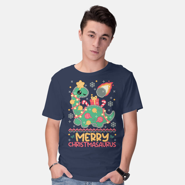 Merry Christmasaurus-Mens-Basic-Tee-NemiMakeit