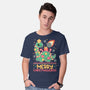 Merry Christmasaurus-Mens-Basic-Tee-NemiMakeit