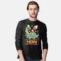 Merry Christmasaurus-Mens-Long Sleeved-Tee-NemiMakeit