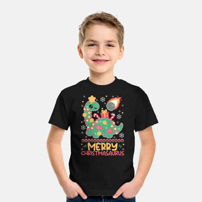 Merry Christmasaurus-Youth-Basic-Tee-NemiMakeit