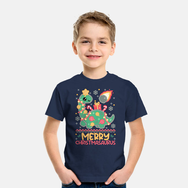 Merry Christmasaurus-Youth-Basic-Tee-NemiMakeit