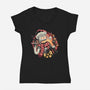Happy Holidays Humans-Womens-V-Neck-Tee-glitchygorilla