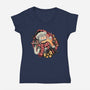 Happy Holidays Humans-Womens-V-Neck-Tee-glitchygorilla