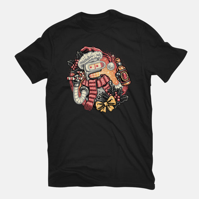 Happy Holidays Humans-Womens-Basic-Tee-glitchygorilla