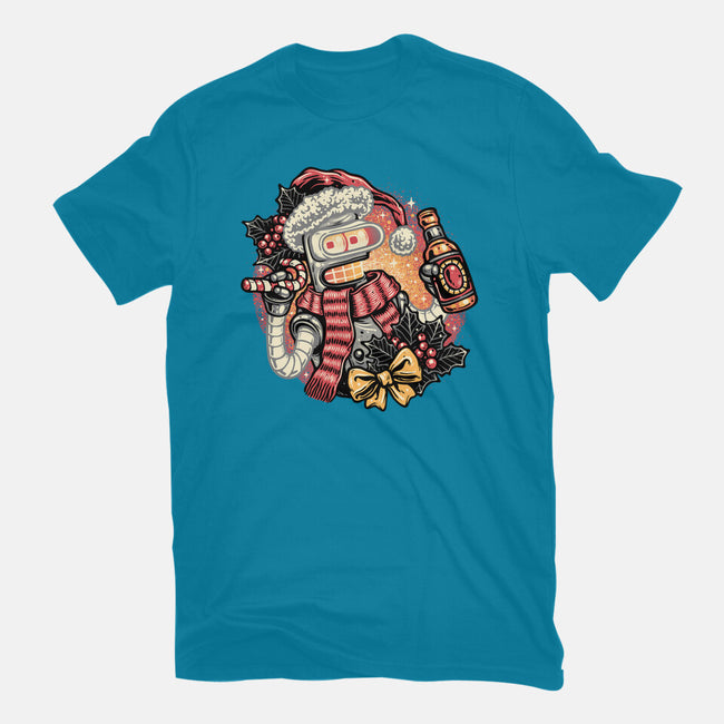 Happy Holidays Humans-Mens-Heavyweight-Tee-glitchygorilla
