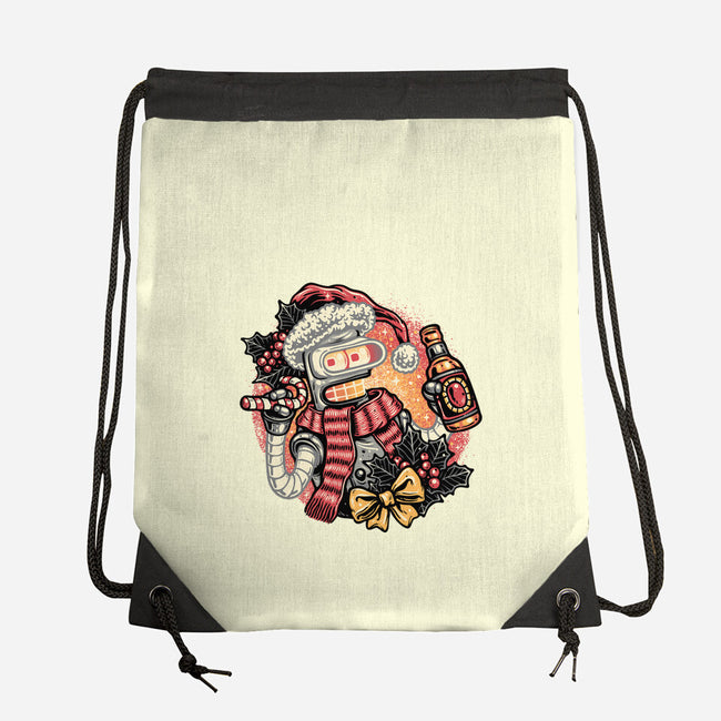 Happy Holidays Humans-None-Drawstring-Bag-glitchygorilla