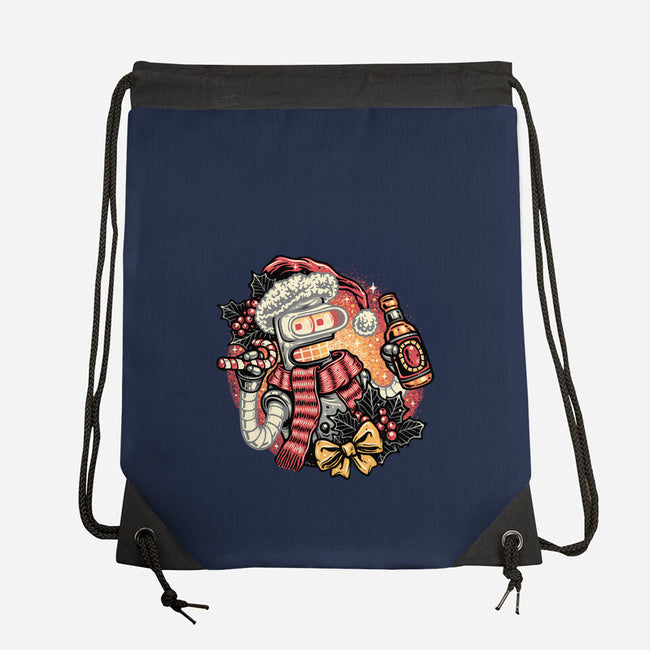Happy Holidays Humans-None-Drawstring-Bag-glitchygorilla