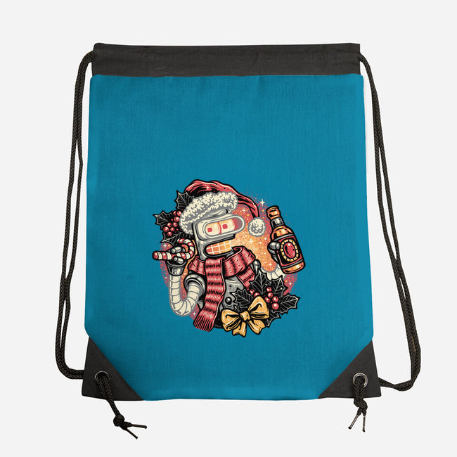 Happy Holidays Humans-None-Drawstring-Bag-glitchygorilla