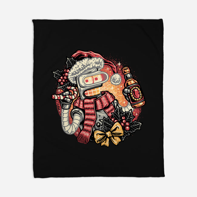 Happy Holidays Humans-None-Fleece-Blanket-glitchygorilla