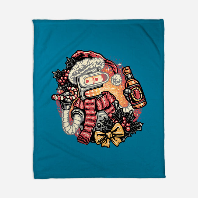 Happy Holidays Humans-None-Fleece-Blanket-glitchygorilla