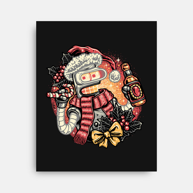 Happy Holidays Humans-None-Stretched-Canvas-glitchygorilla