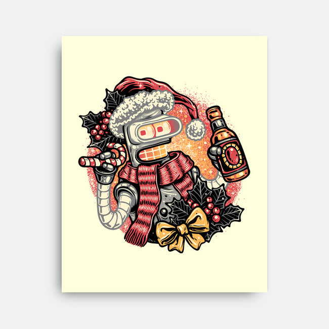 Happy Holidays Humans-None-Stretched-Canvas-glitchygorilla