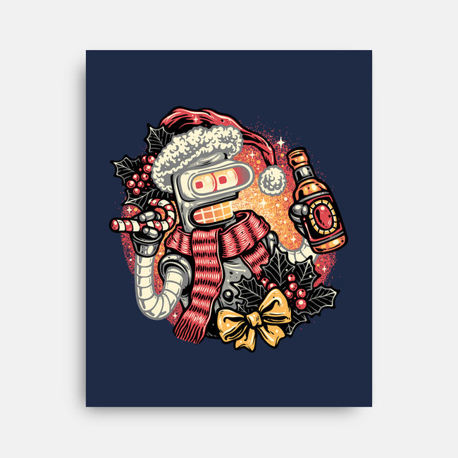 Happy Holidays Humans-None-Stretched-Canvas-glitchygorilla