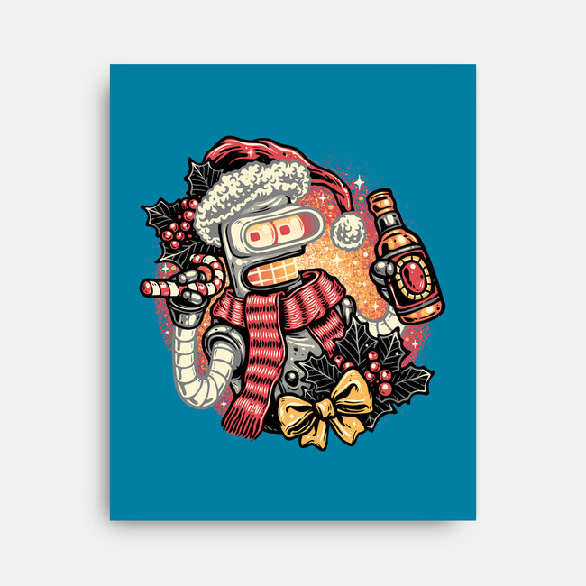 Happy Holidays Humans-None-Stretched-Canvas-glitchygorilla