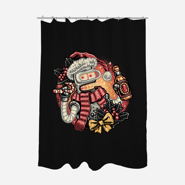 Happy Holidays Humans-None-Polyester-Shower Curtain-glitchygorilla