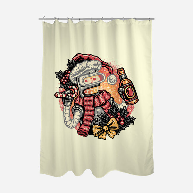 Happy Holidays Humans-None-Polyester-Shower Curtain-glitchygorilla