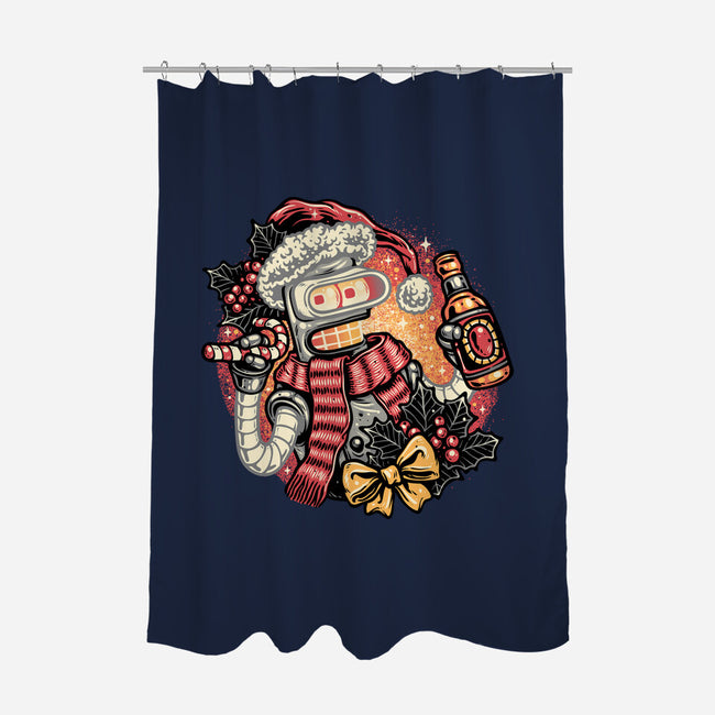 Happy Holidays Humans-None-Polyester-Shower Curtain-glitchygorilla