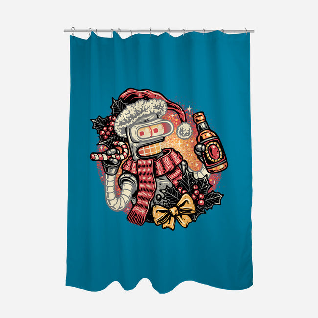 Happy Holidays Humans-None-Polyester-Shower Curtain-glitchygorilla