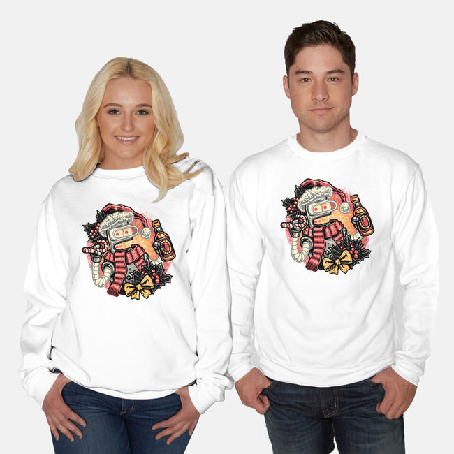 Happy Holidays Humans-Unisex-Crew Neck-Sweatshirt-glitchygorilla