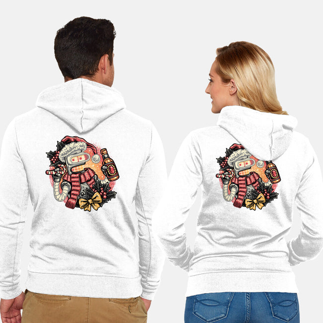 Happy Holidays Humans-Unisex-Zip-Up-Sweatshirt-glitchygorilla