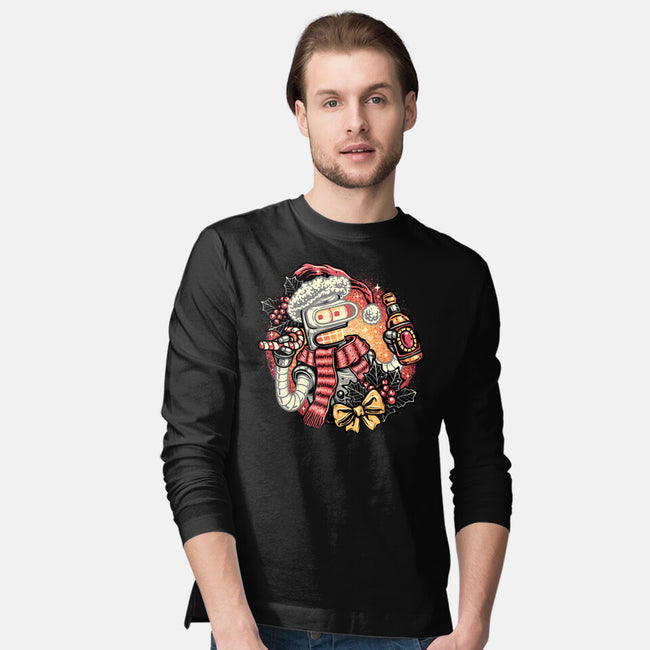 Happy Holidays Humans-Mens-Long Sleeved-Tee-glitchygorilla