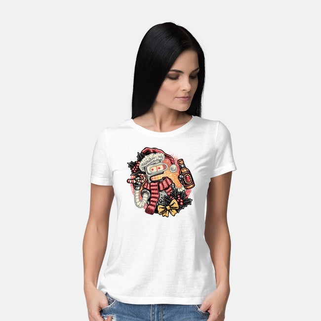 Happy Holidays Humans-Womens-Basic-Tee-glitchygorilla