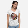 Happy Holidays Humans-Womens-V-Neck-Tee-glitchygorilla