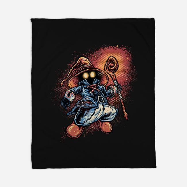 Legend Of The Black Mage-None-Fleece-Blanket-glitchygorilla