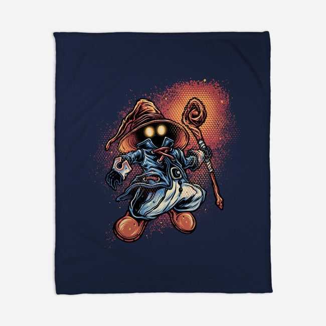 Legend Of The Black Mage-None-Fleece-Blanket-glitchygorilla