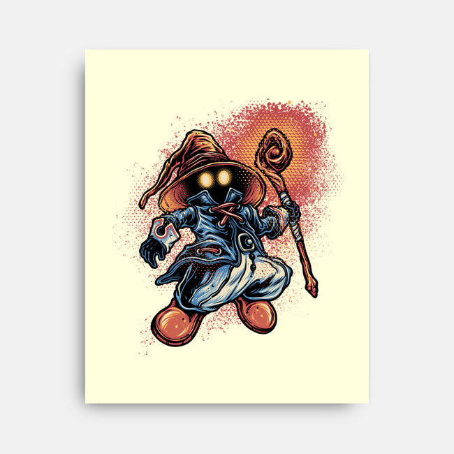 Legend Of The Black Mage-None-Stretched-Canvas-glitchygorilla
