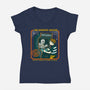 The Haunted Arcade-Womens-V-Neck-Tee-Kimprut
