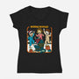 Holiday Hostage-Womens-V-Neck-Tee-Kimprut