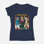 Holiday Hostage-Womens-V-Neck-Tee-Kimprut