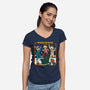 Holiday Hostage-Womens-V-Neck-Tee-Kimprut