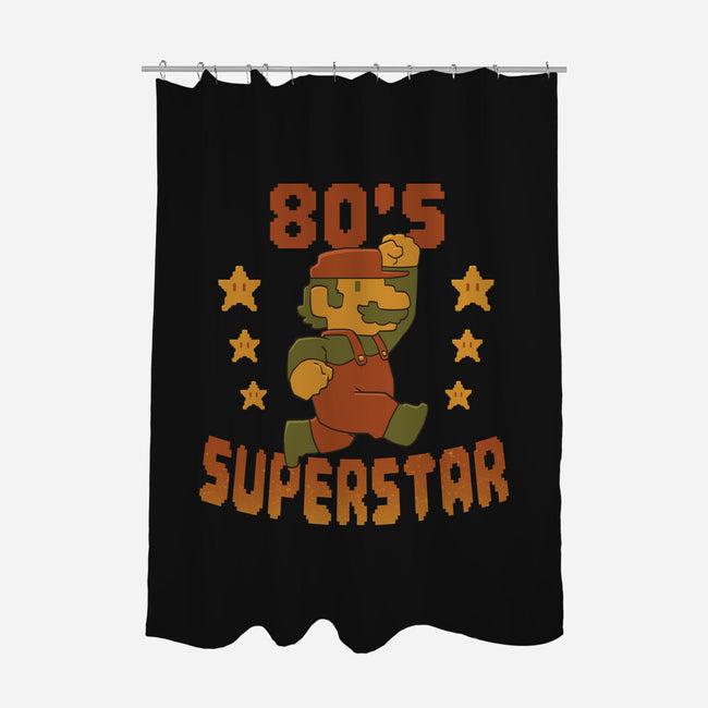 80s Star-None-Polyester-Shower Curtain-DoOomcat