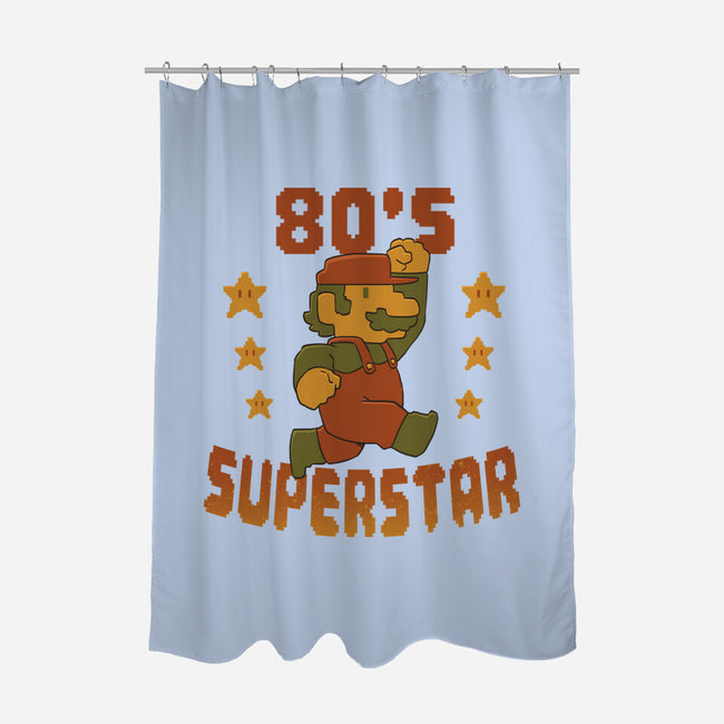 80s Star-None-Polyester-Shower Curtain-DoOomcat