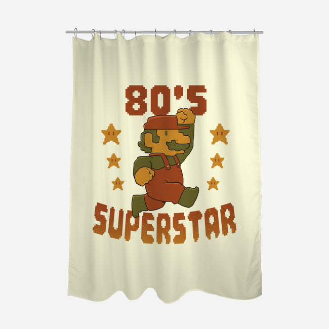 80s Star-None-Polyester-Shower Curtain-DoOomcat